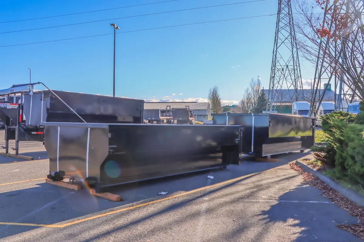 Roll-off dumpster ready for waste disposal at job site for Estate Cleanout Dumpster Rental in Fox Point